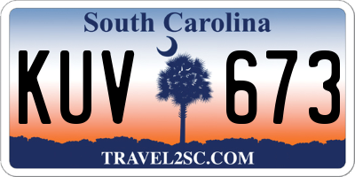 SC license plate KUV673