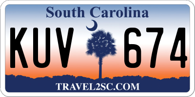 SC license plate KUV674