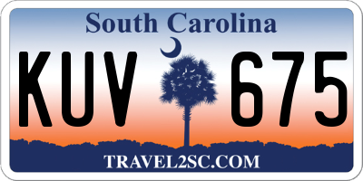 SC license plate KUV675