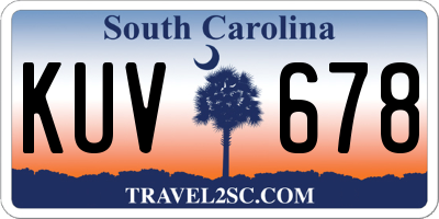 SC license plate KUV678