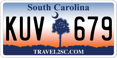 SC license plate KUV679