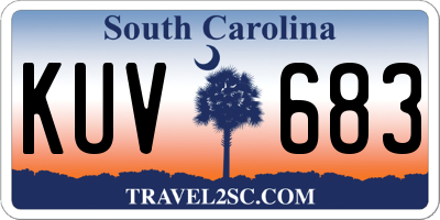 SC license plate KUV683