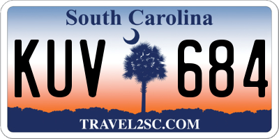 SC license plate KUV684