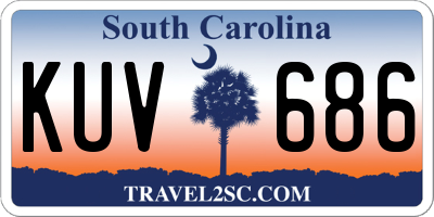 SC license plate KUV686