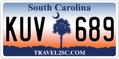 SC license plate KUV689