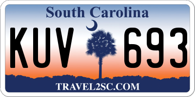 SC license plate KUV693
