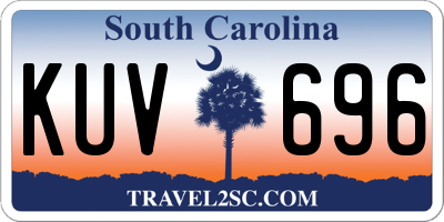 SC license plate KUV696