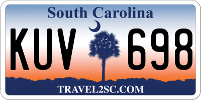 SC license plate KUV698