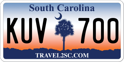 SC license plate KUV700