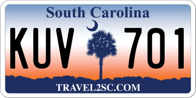 SC license plate KUV701
