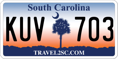 SC license plate KUV703