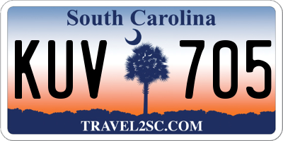 SC license plate KUV705