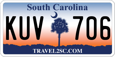 SC license plate KUV706