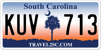 SC license plate KUV713