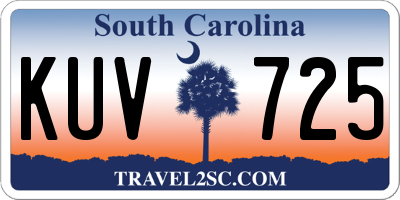 SC license plate KUV725