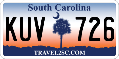 SC license plate KUV726