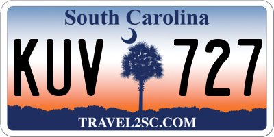 SC license plate KUV727