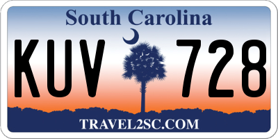 SC license plate KUV728