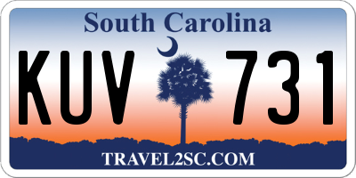 SC license plate KUV731