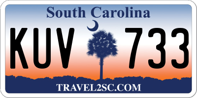 SC license plate KUV733