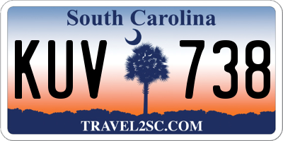 SC license plate KUV738
