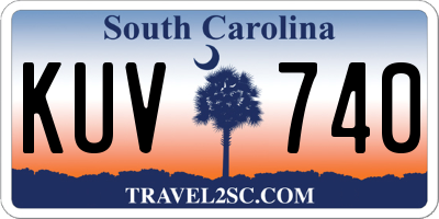 SC license plate KUV740
