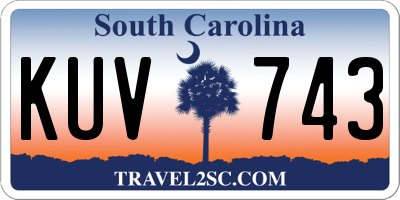 SC license plate KUV743