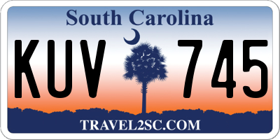 SC license plate KUV745