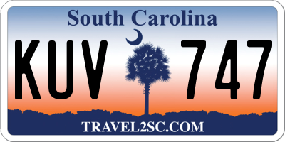 SC license plate KUV747