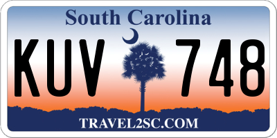SC license plate KUV748