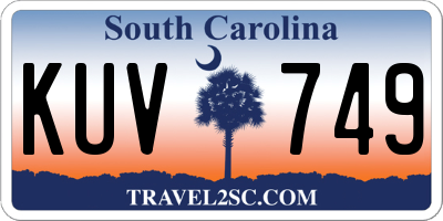 SC license plate KUV749