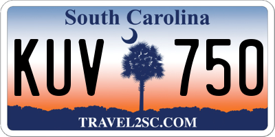SC license plate KUV750