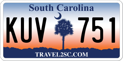 SC license plate KUV751