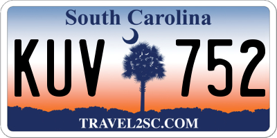SC license plate KUV752