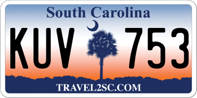 SC license plate KUV753