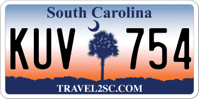 SC license plate KUV754