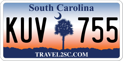 SC license plate KUV755