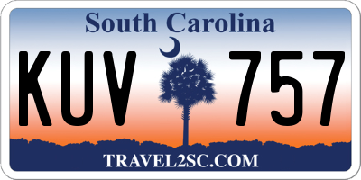 SC license plate KUV757