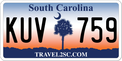SC license plate KUV759