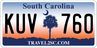 SC license plate KUV760