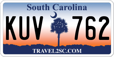 SC license plate KUV762