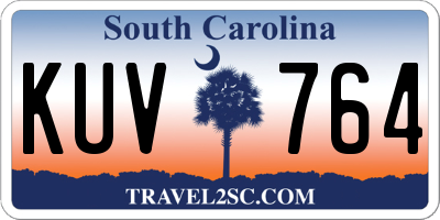 SC license plate KUV764
