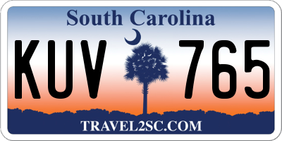 SC license plate KUV765