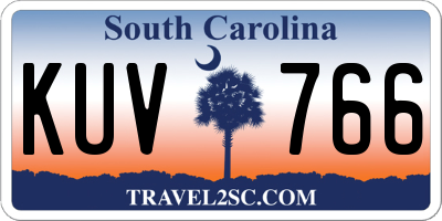 SC license plate KUV766