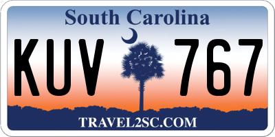 SC license plate KUV767
