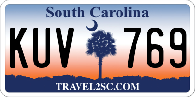 SC license plate KUV769
