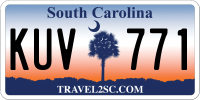 SC license plate KUV771