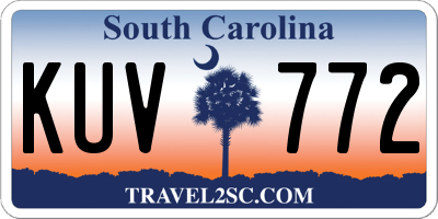 SC license plate KUV772