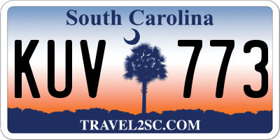 SC license plate KUV773