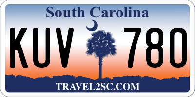 SC license plate KUV780